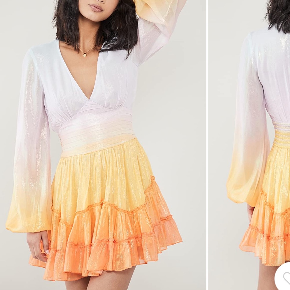 ROCOCO SAND Orange Ombré Dress Size: XS